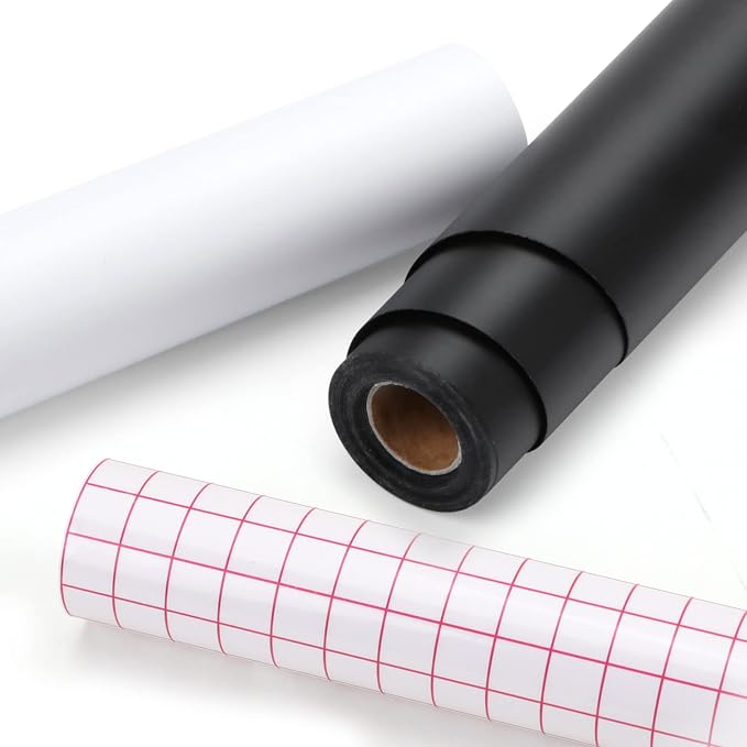 HTVRONT Black + White 12in x 14ft Matte Permanent Vinyl Roll by HTVRONT