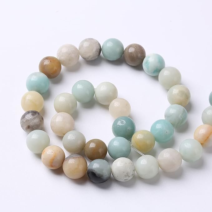 12mm 31pcs Natural Stone Beads Colorful Amazonite Gemstone Round Loose Beads - Image 5