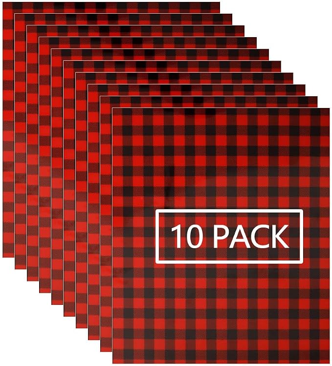 FUNKAKA Heat Transfer Vinyl HTV Black Red Buffalo Plaid by FUNKAKA