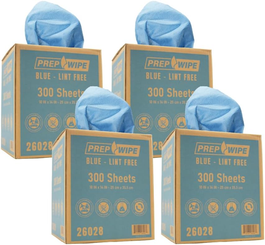 LAUCO PrepWipe Heavy Duty Cleaning Towels, Lint Free Industrial Paper Towels - Disposable Pack of 300 Sheets 10"x14" (4 Boxes)