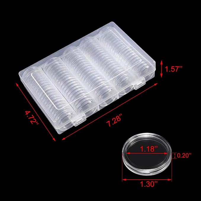 100 Pieces 30mm Coin Capsules Coin Holders - Image 3