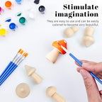36 Pieces Unfinished Wooden Mushrooms 6 Size Natural Plain Unpainted Wooden - Image 5