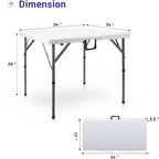 Byliable 34" Square Folding Card Table, Fold-in-Half Utility Dining Portable - Image 3