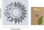 GORGECRAFT 12"X12"Sunflower Butterfly Stencil Flower Templates Sun Petals - Image 2