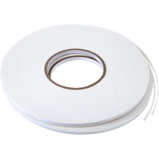Tatuo 2 Rolls Double Sided Foam Tape 1/4 Inch by 50 Feet White PE Foam Tape by Tatuo
