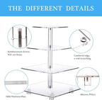 YestBuy 4 Tier Acrylic Cupcake Stand Afternoon Tea Cake Stand Large Cupcake - Image 7