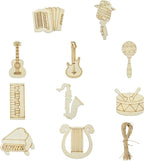 30 pcs Mixed Styles Musical Instrument Theme Unfinished Wooden Cutout Charms - Image 8