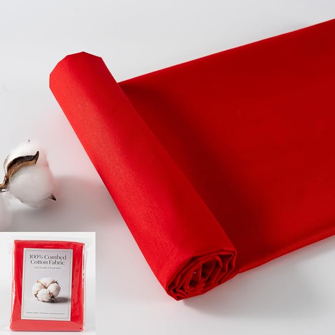 100% Combed Cotton Fabric by The Yard, 66 inches Wide, Premium Soft Breathable by CNSUPMK
