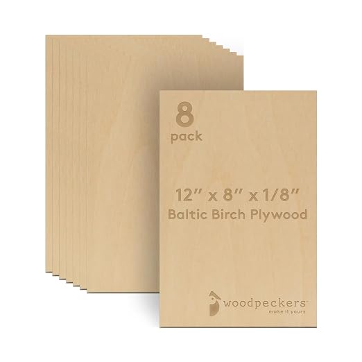 Baltic Birch Plywood, 3 mm 1/8 Craft Wood, B/BB Grade Baltic Birch Sheets by Woodpeckers