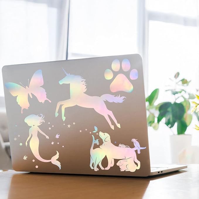 Clabby 36 Sheets Holographic Sticker Paper A4 Vinyl Holographic Laminate Sheets - Image 4