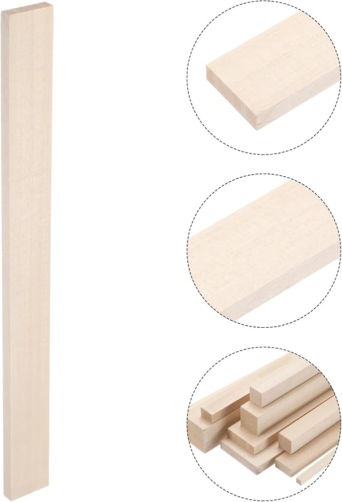 MECCANIXITY 6pcs Wood Sticks, 3/8"x 1.4" x 15" Rectangle Wooden Cube Wood - Image 3