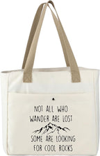 MBMSO Geologist Tote Bag Rock Collector Gift Not All Who Wander are Lost Some by MBMSO