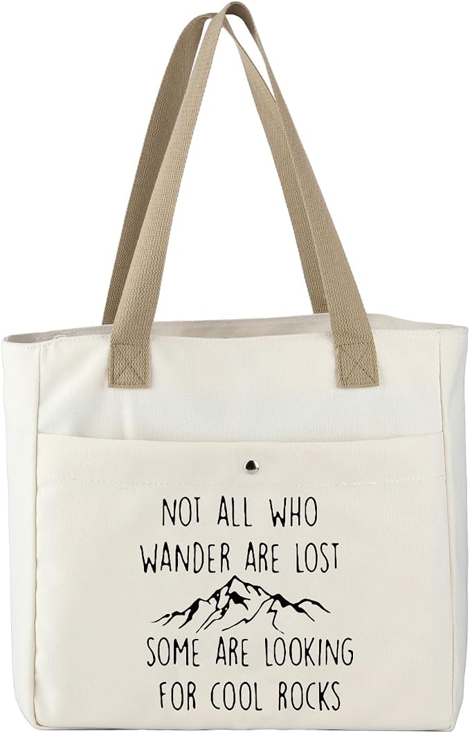 MBMSO Geologist Tote Bag Rock Collector Gift Not All Who Wander are Lost Some by MBMSO