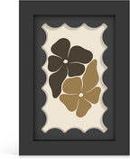 4x6 Picture Frame with Real Glass, Wooden cute 4 x 6 Photo Frame with Wavy Mat by THKRLOF