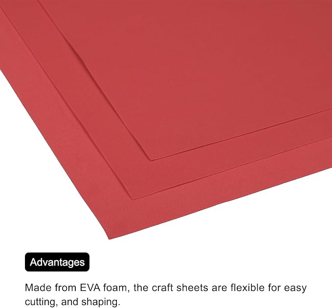 MECCANIXITY EVA Foam Sheets Bright Red 19.7 Inch x 19.3 Inch 1mm Thick Crafts - Image 5