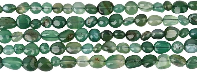 HAAMIIQII Natural Green Agate Pebble Stone 5-8mm Small Irregular Freeform - Image 4