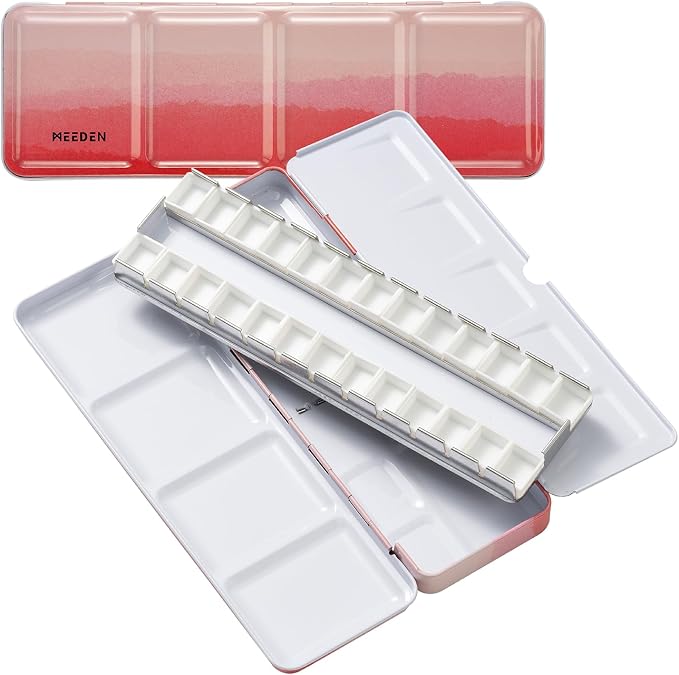 MEEDEN Empty Travel Watercolor Palette: Portable Watercolor Palette Tin by MEEDEN
