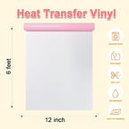 DUEUIOE Light Pink Puff Vinyl Heat Transfer 12Inch x 6Ft, Puff Htv - Image 3