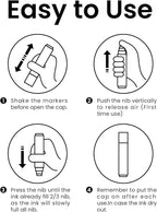 BIGTHUMB Thick White Jumbo Poster Markers: 3 Pcs 15mm Wide Tip Large Acrylic - Image 6
