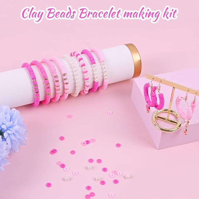 Wuollgess 3500PCS Pink Clay Beads - Image 2