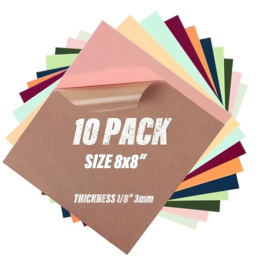 Acrylic Sheets 10 Pcs 8x8 200x200mm Pastel Plexiglass Sheets 1/8 inch Thick by McBlancok