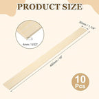 MECCANIXITY 10Pcs Wood Strips Slats, 5/32" x 1‑1/4" x 16" Thin Wood Sticks Flat - Image 2