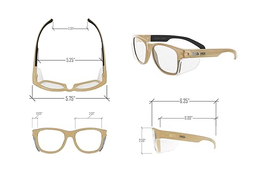 MAGID Y50 Safety Glasses for Construction | Coyote Tan Frame — 1 Pair, ANSI - Image 4