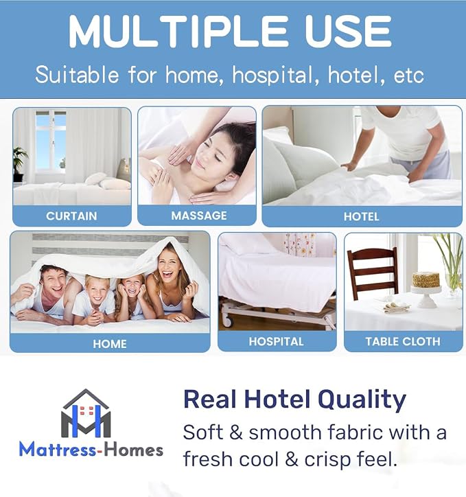 Mattress-Homes Twin-XL 100% Egyptian Cotton Top Sheet 1Pcs, Cool & Breathable - Image 5