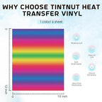 Tintnut Rainbow Gradient Heat Transfer Vinyl, Ombre pattern PU HTV Sheets - Image 3