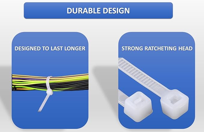 Kable Kontrol Cable Zip Ties Natural White 2, 120 Lbs Tensile Strength - Image 5