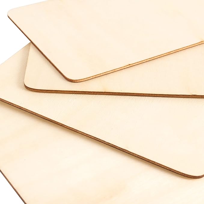 HOIGON 150 PCS Rectangle Unfinished Wood Pieces, 4 x 6 Inch Blank Basswood - Image 3