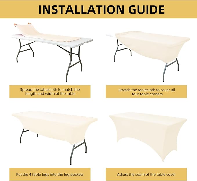 10-Pack 6ft Spandex Table Covers - Image 5