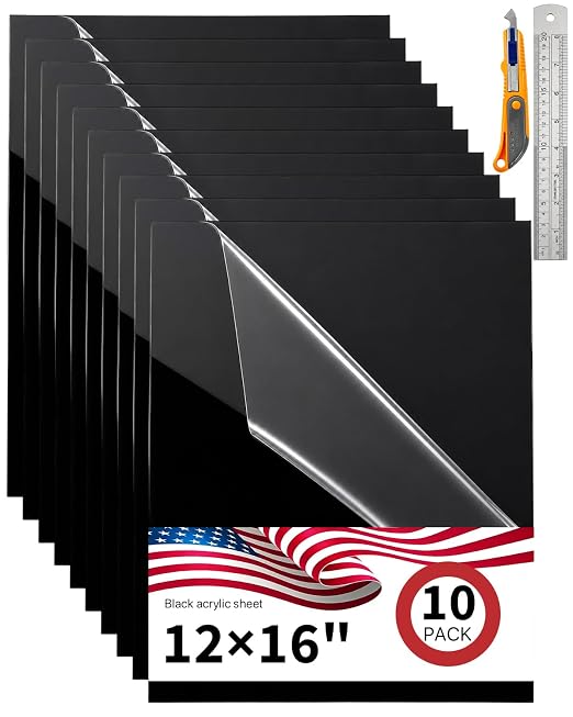 12x16 Black Acrylic Sheet 3mm, Plexiglass Board by Unknown