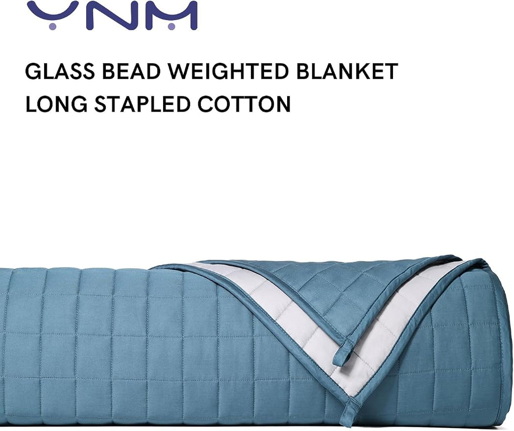 YnM Exclusive Weighted Blanket, Soothing Cotton, Smallest Compartments - Image 3