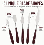 5-Piece Stainless Steel Palette Knife Set | Oil, Watercolor Painting, Cake - Image 9