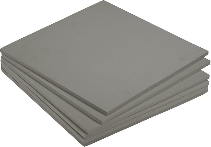 MECCANIXITY EVA Foam Sheets Light Grey 9.8 Inch x 9.8 Inch 7mm Thick Crafts by MECCANIXITY