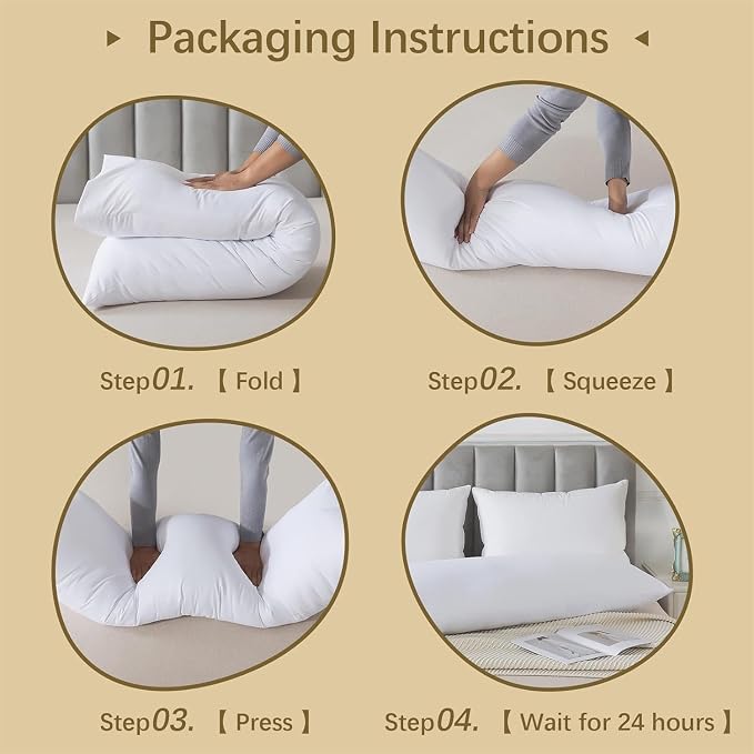 Memory Foam Body Pillow Insert, Soft Large Long Bed Pillow - Image 5
