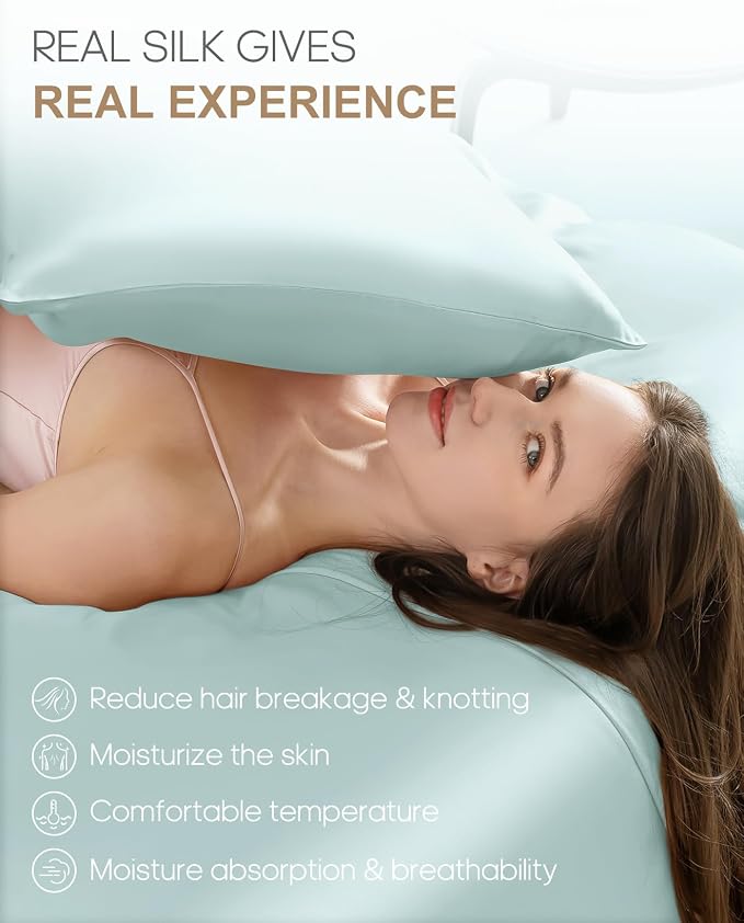 THXSILK Silk Pillowcase for Hair and Skin, 100% Mulberry Silk Bed Pillowcase 22 - Image 3
