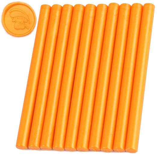 Bright Orange Sealing Wax Sticks, HOSEALING 10pcs Glue Gun Sealing Wax Sticks by HOSEALING