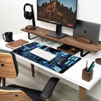Japanese Gaming Arcade Blue Large Gaming Mouse Pad Keyboard Desk Pad Extended - Image 3