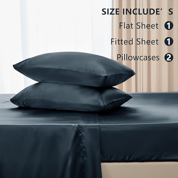 CozyLux Satin Sheets King Size Sheet Set - Image 6