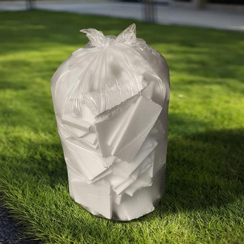 TYPLASTICS 45-48 Gallon Clear Trash Can Liners - 43" x 48" - High Density Garbage Bags - 200 Pack - Multipurpose for Office, Yard, Recycling, Industrial and Commercial