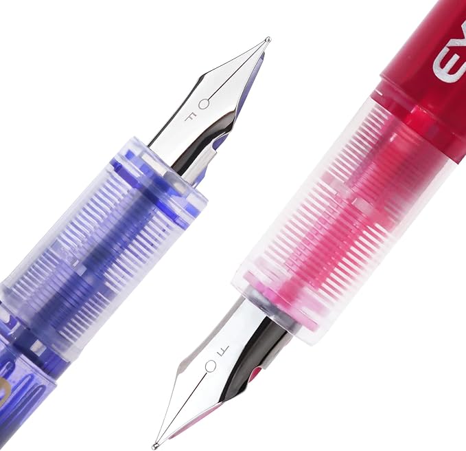 EYEYE Fountain Pens for Writing, 5 Black 4 Blue Disposable Fountain Pens - Image 4