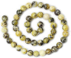 45PCS 8mm Natural Yellow Turquoise Gemstone Round Loose Beads Stone Beads - Image 2