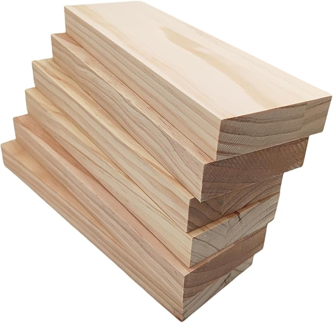 6PCS Rectangle Wood Boards Unfinished Wood Blocks by Anktily