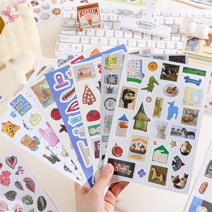 Girl's Korean Sticker Book, Food and Daily Life Theme - Image 4