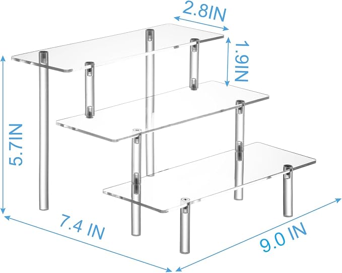 HENABLE Acrylic Display Risers, Acrylic Perfume Stand Organizer, Tabletop Use - Image 6