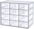 Blue Ginkgo Large 12-Drawer Cabinet – Stackable Clear Organizer by BLUEGINKGO