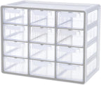 Blue Ginkgo Large 12-Drawer Cabinet – Stackable Clear Organizer by BLUEGINKGO