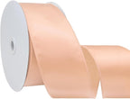Champagne Pink 2.5 Inch Continuous 25 Yards Satin Wired Ribbon by Simplegoal